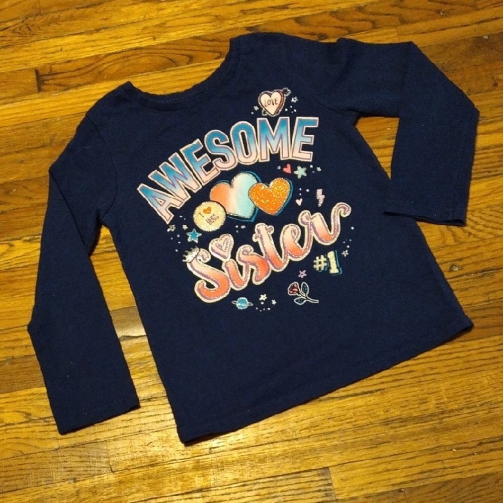 Garanimals Awesome Sister Long Sleeve Tee - Navy